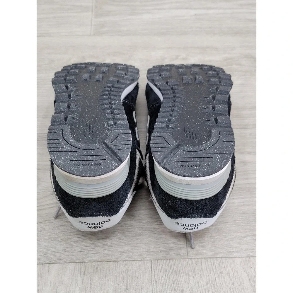 New Balance 574 Boys Size 3 Black White Athletic Sneakers Lace Up Shoes